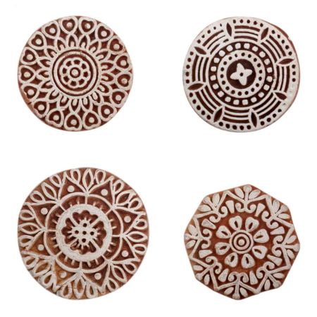 Set of 4 Piece New Mix Wooden Printing Block